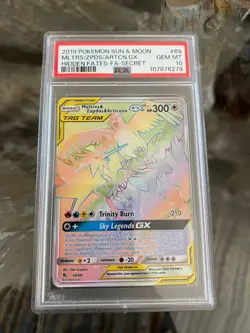 2109 Moltres & Zapdos & Articuno - GX 69/68 Hidden Fates Holo PSA 10 Pokemon TCG - Image 1