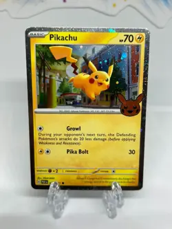 Pokemon TCG Pikachu 18/91 Cosmos Common Halloween Trick Or Trade 2024 NM - Image 2