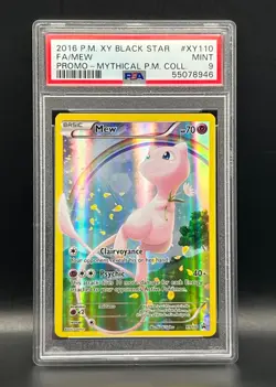 2016 POKEMON XY BLACK STAR PROMO MEW #XY110-FULL ART MYTHICAL COLLECTION PSA 9 - Image 2