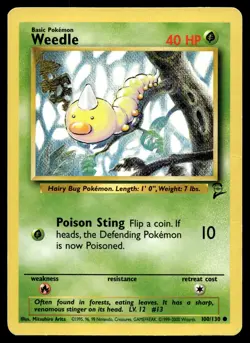 WEEDLE 100/130 COMMON BASE SET 2 POKEMON - Image 1