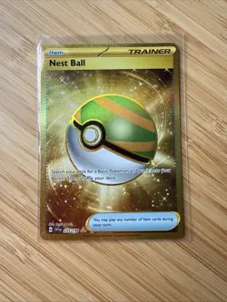 Pokemon TCG Card Nest Ball 255/198 Scarlet Violet Base Gold Hyper Rare - NM - Image 1