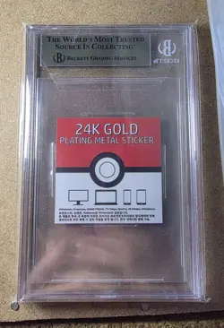 BGS 9.5 Mew 24K Gold Plated Sticker | Beckett Gem Mint Graded Pokemon - Image 2