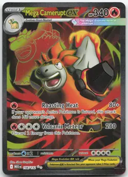 Mega Camerupt ex 156/132 Ultra Rare Mega Evolution Pokemon Near Mint - Image 1
