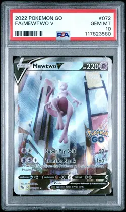 2022 POKEMON GO #072 FULL ART/MEWTWO V PSA 10 - Image 1
