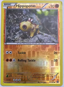 Hippopotas 87/160 Common Primal Clash Pokemon Reverse Holo Moderately Played - Image 1