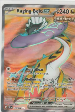 Pokemon TCG Pokemon Raging Bolt Ex Ultra Rare Holo (TEF) 196/162 Near Mint NM - Image 1