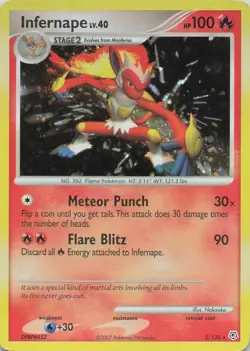 INFERNAPE 5/130 HOLO RARE DIAMOND & PEARL POKEMON - Image 1