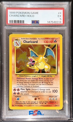 1999 Pokemon TCG Base Set Charizard Holo #4/102 PSA 5 - Image 1