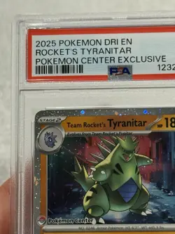 2025 POKEMON DESTINED RIVALS POKEMON CENTER #096 TEAM ROCKET'S TYRANITAR PSA 9 - Image 5