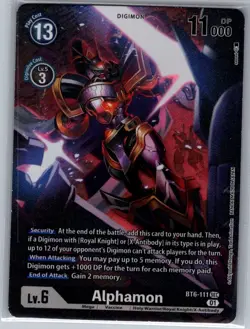 Alphamon (Alternate Art) BT6-111 SEC Double Diamond - Digimon Card Game - NM - Image 1