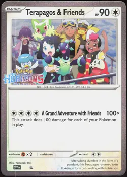 JUMBO CARD Pokemon Horizons Terapagos and Friends Oversized Promo Card Stamped - Image 1