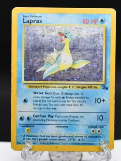 Pokemon TCG Lapras Fossil 10/62 Holo Unlimited Holo Rare HP - Image 1
