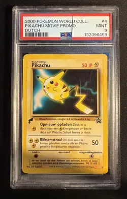 Pokemon World Collection DUTCH Pikachu 4 Movie Promo PSA 9 - Image 1
