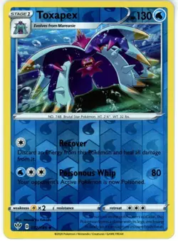 Pokemon TCG Toxapex 052/189 Swsh03: Darkness Ablaze Reverse Holo - Image 1