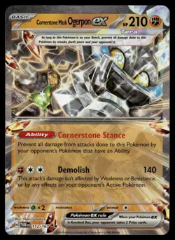 CORNERSTONE MASK OGERPON EX 112/167 DOUBLE RARE TWILIGHT MASQUERADE POKEMON NM - Image 2
