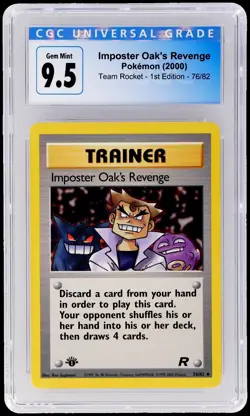 2000 Pokemon Team Rocket Imposter Oak's Revenge #76 CGC 9.5 1st Edition Mint+ - Image 1