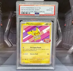 Pikachu’s Indonesian Journey Batik Shirt Promo 190/SV-P Pokemon PSA 10 Gem MT - Image 1
