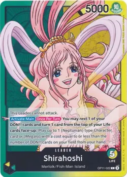Shirahoshi (022) OP11-022 One Piece A Fist of Divine Speed Leader Near Mint - Image 1