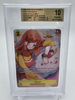 BGS 10 PRISTINE One Piece OP11-106 Zeus Official Playmat Bandai Fest 24-25 - Image 1