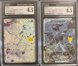 SEQUENTIAL CGC 8.5 RESHIRAM 113 ZEKROM 114 CELEBRATIONS BLACK & WHITE POKEMON - Image 1