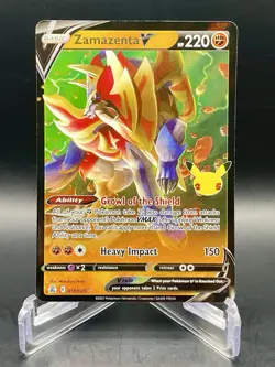 Zamazenta V 018/025 Celebrations (Stamped) Ultra Rare Full Art Pokemon TCG NM/M - Image 1