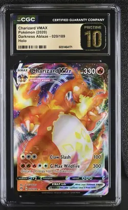 PRISTINE CGC 10 CHARIZARD VMAX 020 DARKNESS ABLAZE SWORD & SHIELD POKEMON - Image 1