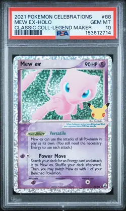 2021 POKEMON CELEBRATIONS CLASSIC COLLECTION #88 MEW EX-HOLO PSA 10 - Image 1