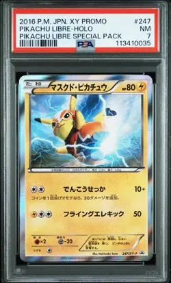 PSA 7 Pokemon Card Pikachu Libre Special Pack Holo Promo #247 XY-P 2016 from JPN - Image 1