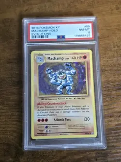 Pokemon Machamp Holo Rare XY Evolutions 59/108 PSA 8 English Card 2016 - Image 1