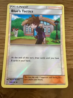 Blues Tactics Pokemon Card 188/236 Rev Holo- Used -Sun & Moon-Unified Minds - Image 1