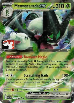 Meowscarada ex Holo Double Rare Prize Pack Series Cards 015/193 NM - Image 1