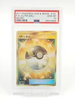 2017 POKEMON SUN & MOON #161 FA/ULTRA BALL PSA 10 - Image 1