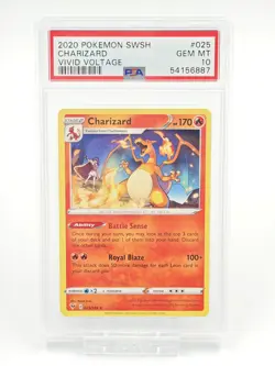 2020 POKEMON SWORD & SHIELD VIVID VOLTAGE #025 CHARIZARD PSA 10 - Image 1