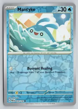 MANTYKE 039/182 COMMON PARADOX RIFT POKEMON REVERSE HOLO NM - Image 1