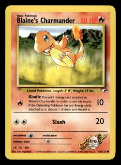 Blaine's Charmander 61/132 Gym Heroes Set Pokemon Card - 2 - Image 1