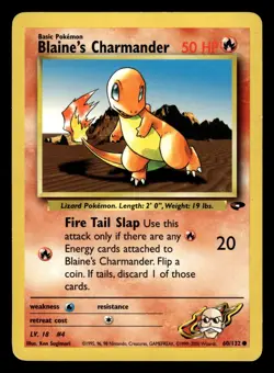 Blaine's Charmander 60/132 Gym Challenge Set Pokemon Card - 1 - Image 1