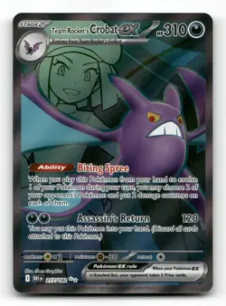 Team Rocket's Crobat ex 217/182 - Destined Rivals - Pokemon Card NM/M - Image 1