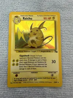 Raichu 14/62 - Holo Rare - Fossil - Pokemon TCG - WOTC 1999 - LP - Image 1