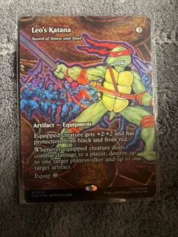 MTG TMNT Teenage Mutant Ninja Turtles Leo's Katana Borderless MYTHIC FOIL NM - Image 1