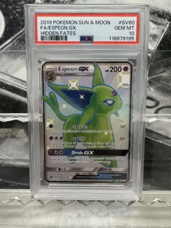 Pokemon TCG Espeon GX SV60/SV94 Hidden Fates Shiny Vault Holo Gem Mint PSA 10 - Image 1