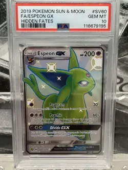Pokemon TCG Espeon GX SV60/SV94 Hidden Fates Shiny Vault Holo Gem Mint PSA 10 - Image 2