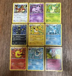Pokemon TCG Eeveelutions Black & White Eevee Promo Set BW87-94 + Sylveon XY04 - Image 1