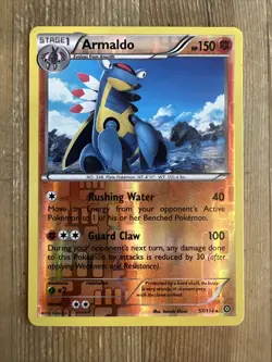 Pokemon TCG Armaldo Steam Siege 57/114 Reverse Holo Rare LP - Image 1