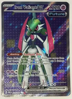 Iron Valiant ex Pokemon (2023) Paradox Rift 225/182 Near Mint - Image 1