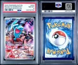 Pokemon SVP EN Black Star Promo - Team Rocket's Wobbuffet #203 Full Art PSA 8 - Image 3