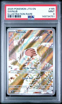 Pokemon SV09: Journey Together - Swinub 165/159 Illustration Rare Holo PSA 9 - Image 1