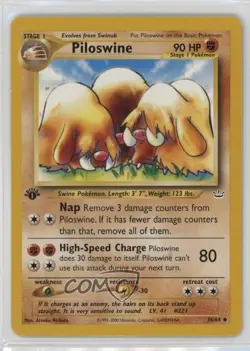Piloswine 1st Ed. Pokemon Neo Revelation #36 2001 - Image 1