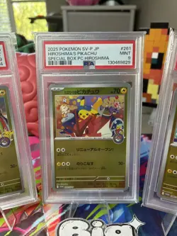 2025 POKEMON JP PROMO #261, 260, 289 TOHOKU FUKUOKA HIROSHIMA PIKACHU LOT PSA 9 - Image 4