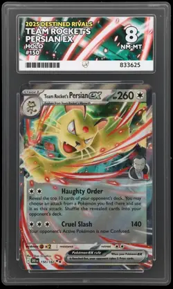 Team Rocket's Persian EX #150 - Destined Rivals - Pokemon TCG - Graded NM Mint 8 - Image 1