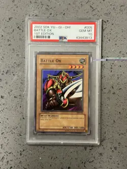 YUGIOH PSA 10 SDK 1st Battle Ox - Image 1